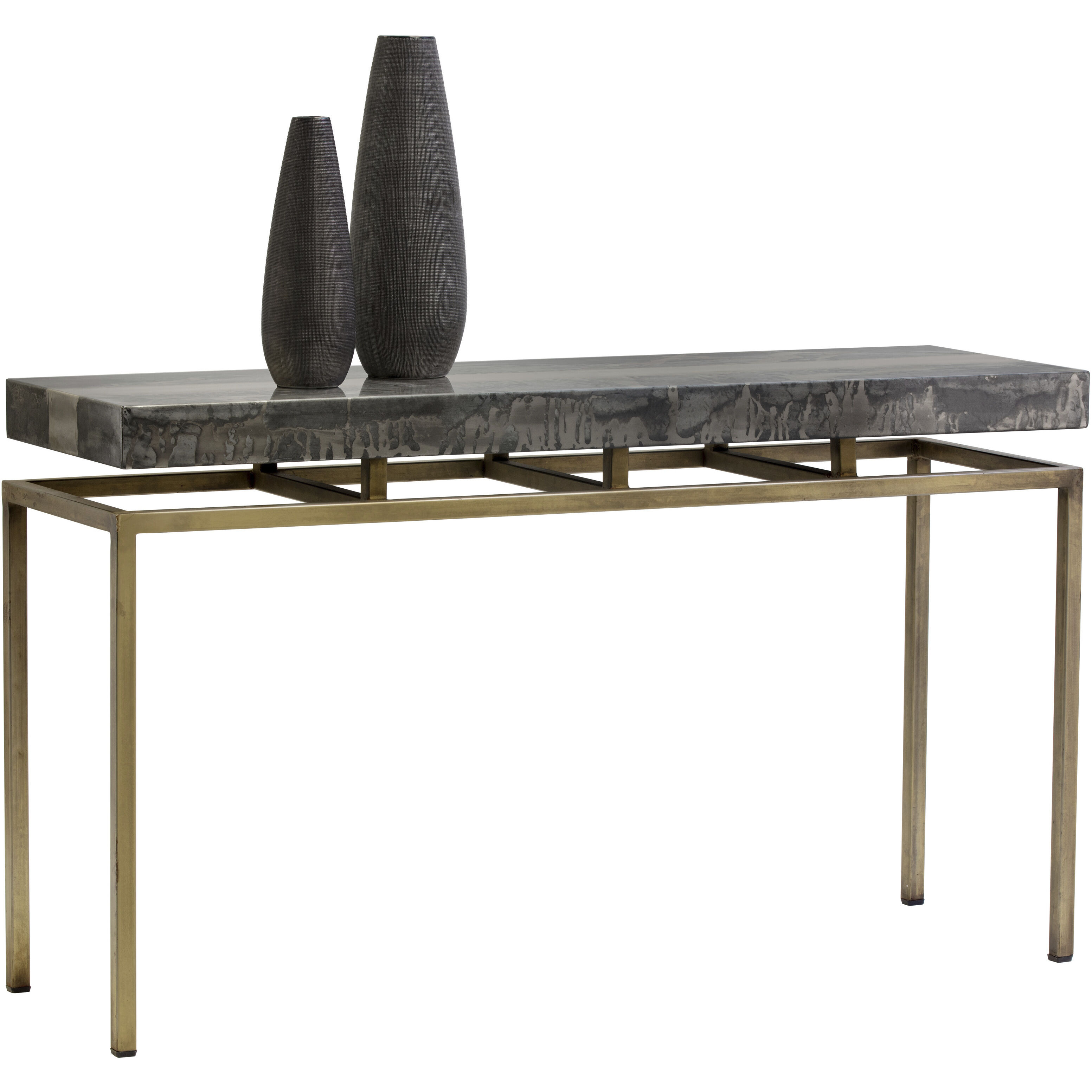 Toreno 52 X 16 inch Black / Antique Brass Console Table